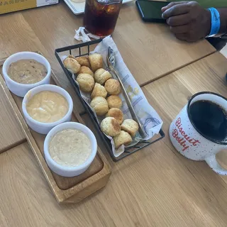 Mini Biscuits, Jam and Scrambled Egg