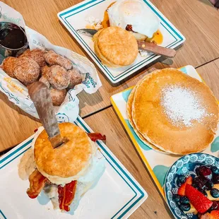 pancakes, food