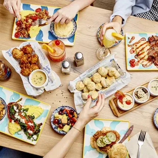 a table full of food