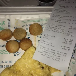 Mini Biscuits, Jam and Scrambled Egg