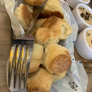 Mini Biscuits, Jam and Scrambled Egg