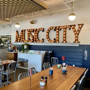  the interior of a restaurant