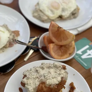  a plate of biscuits and eggs