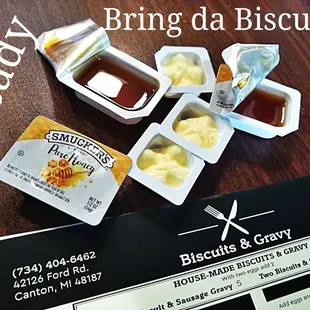 Me Hillbilly smash Honey n Butter smear on da Biscuit only way to eat a great fluffy biscuit  WOWED