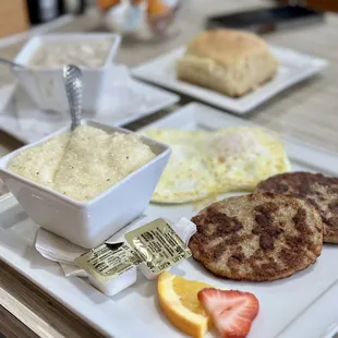 Classic Breakfast (sausage, cheesy grits &amp; biscuit)