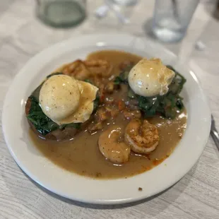 Shrimp And Crawfish Creole Benedict