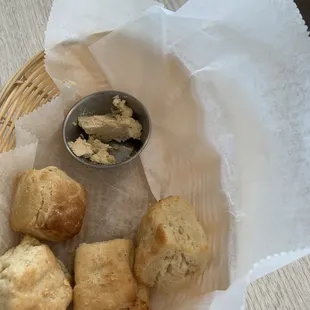 Mini biscuits and butter...yum!