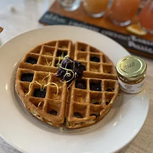 Vegan gluten free Blueberry Hill waffles