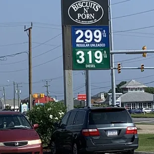 as prices at a gas station