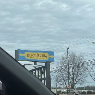 a sign for biscuitville