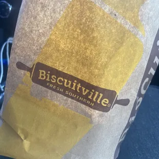a bag of biscuitville fries