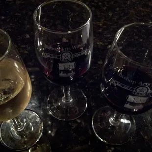 Tasting flight. $12 for 3 samples.