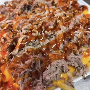 pulled pork and cheese fries