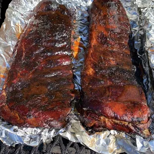two ribs on tin foil
