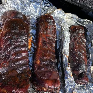 two ribs on tin foil