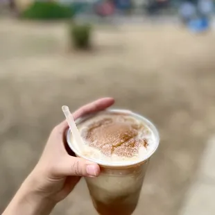 Apple cider slushy with ice cream!