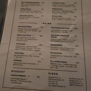 menu