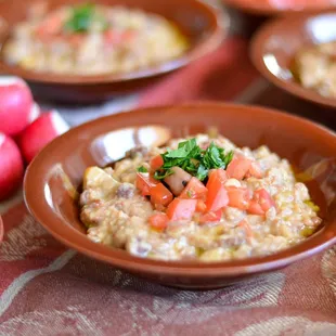 a close up of a bowl of food