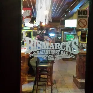 Going is side the bar!