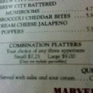 I ordered a combination platter for the guys (large) for some pupus with our beers.