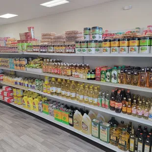 Rice, olive oils and lot of pickles