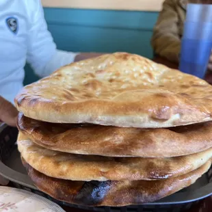 a stack of flatbreads