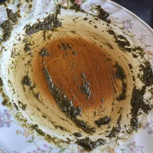 #31 Palak Paneer (stained plate)