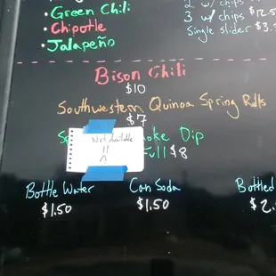 menus and prices
