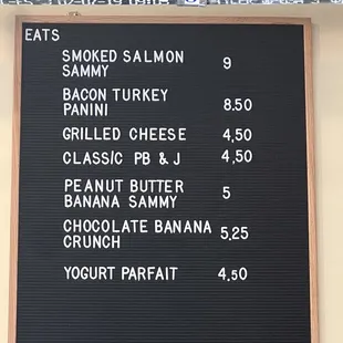 Food menu