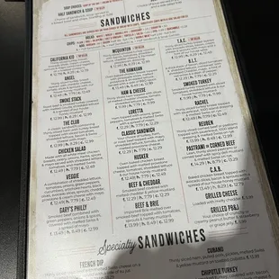menu