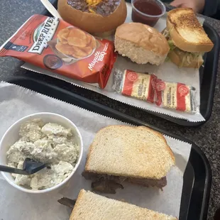 two trays of food