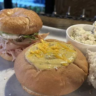 Order a combo and combine any one of our sandwiches with a bread bowl soup!