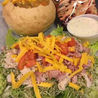Salad and Bread Bowl Soup Combo
