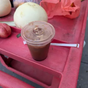 Iced hot drinking chocolate