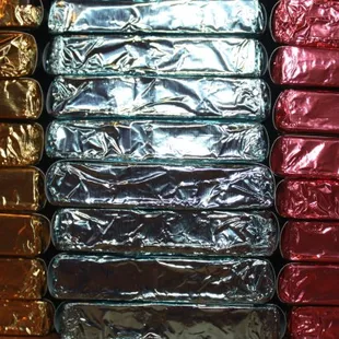 a variety of tin foils