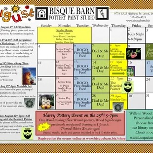 August 2019 Event Calendar