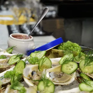 Caviar w Oysters on the half shell
