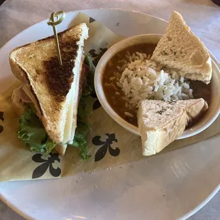 Today's special- club sandwich and etouffee