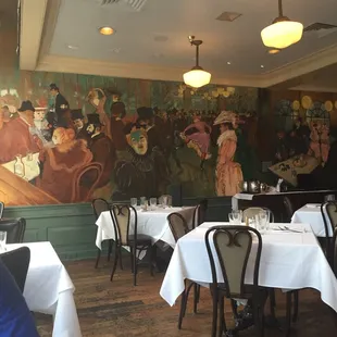 Wall mural reminiscent of Lautrec.