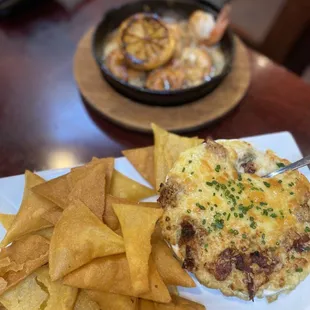 Hot Artichoke Dip &amp; Cast Iron Sizzling Shrimp
