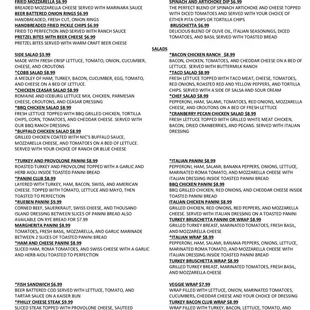 Latest menu