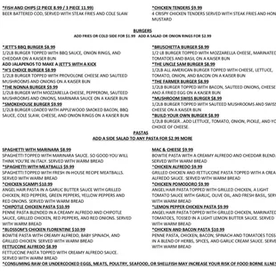 Latest menu