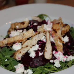 Arugula Salad w/ roasted beets, goat cheese and lemon vinaigrette