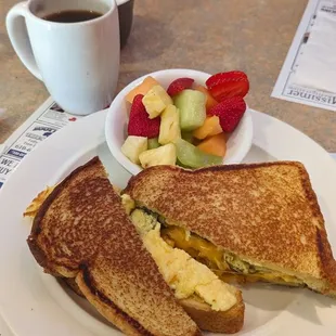 Cowboy Breakfast Sandwich --super yummy and jalapeno kick. Just the right size Cowboy Sandwich