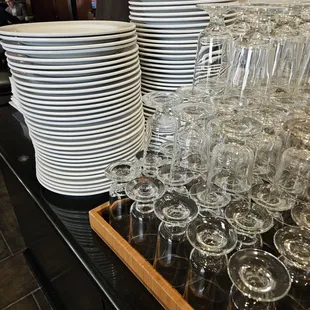 Plates and glasses