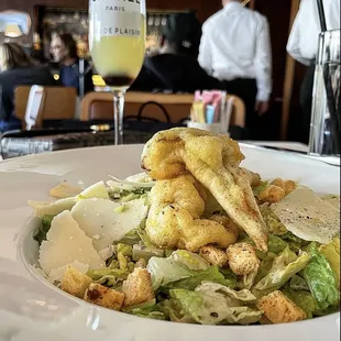 Caesar Salad with fried anchovies and Chanel No.31