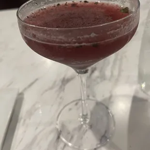 Blueberry martini w basil.  Incredible