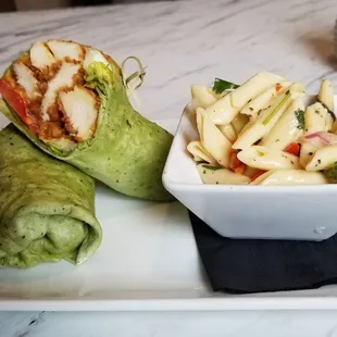 Buttermilk Chicken Wrap w/pasta salad