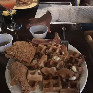 Served hot and golden brown! I love a good chicken and waffle which is hard to find!!!