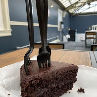 Chocolate cake from the market deli.